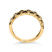 Bids.com 10K Yellow Gold Plated .925 Sterling Silver 1/4 Cttw Champagne Diamond Geometric Band Ring - Size 7 Rings