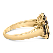 Bids.com 10K Yellow Gold Plated .925 Sterling Silver 1/2 Cttw Champagne Diamond Step Up Ring - Size 7 Rings