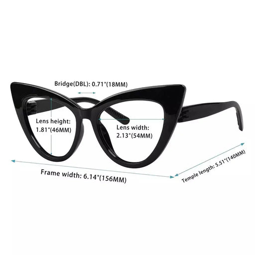 eyekeeper.com 30% Blue Light Blocking Oversized Cat-eye Screwless Glasses R2318-B15 Eyeglasses