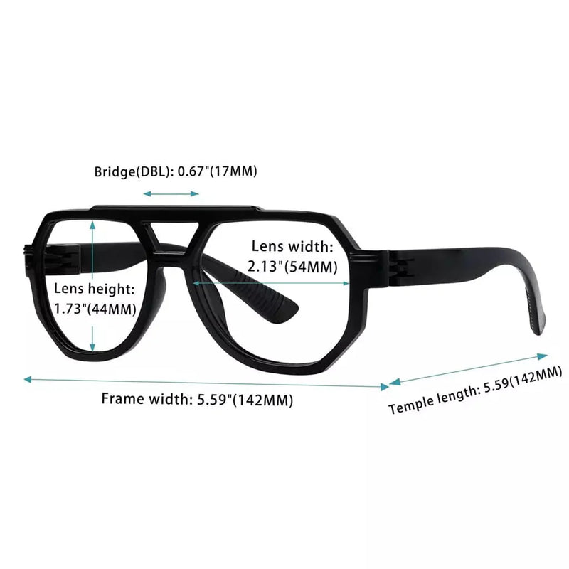 eyekeeper.com 30% Blue Light Blocking Pilot Screwless Glasses NR2309-B15 Eyeglasses