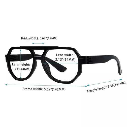 eyekeeper.com 30% Blue Light Blocking Pilot Screwless Glasses NR2309-B15 Eyeglasses