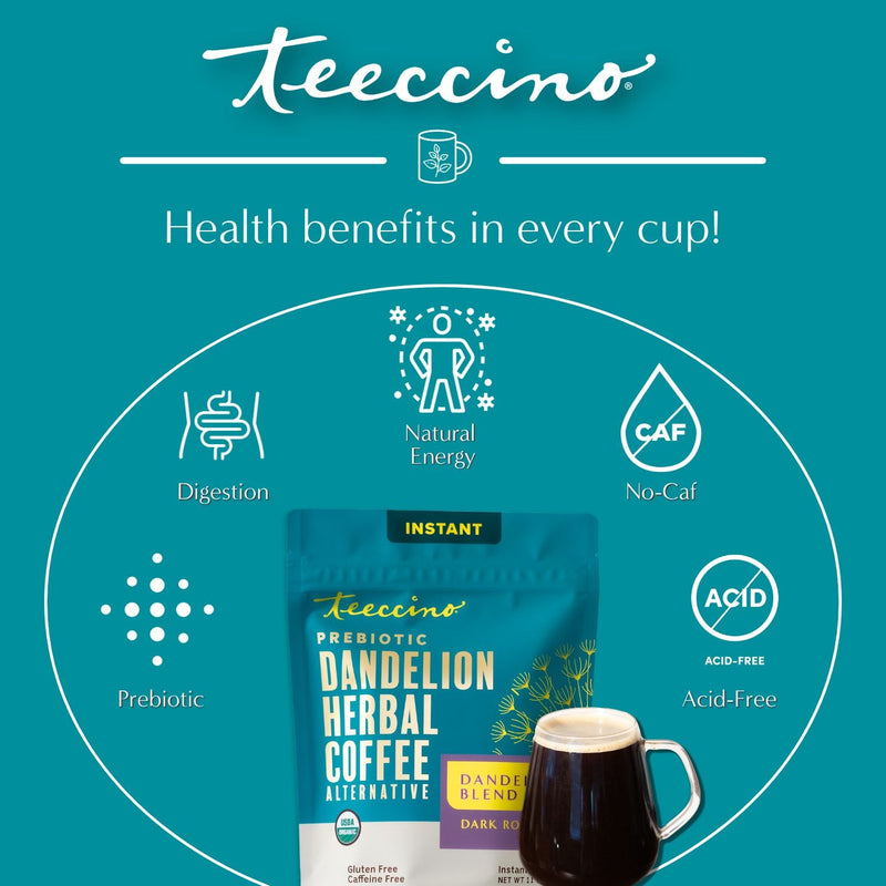 Teeccino Instant Dandelion Herbal Coffee Instant Coffee