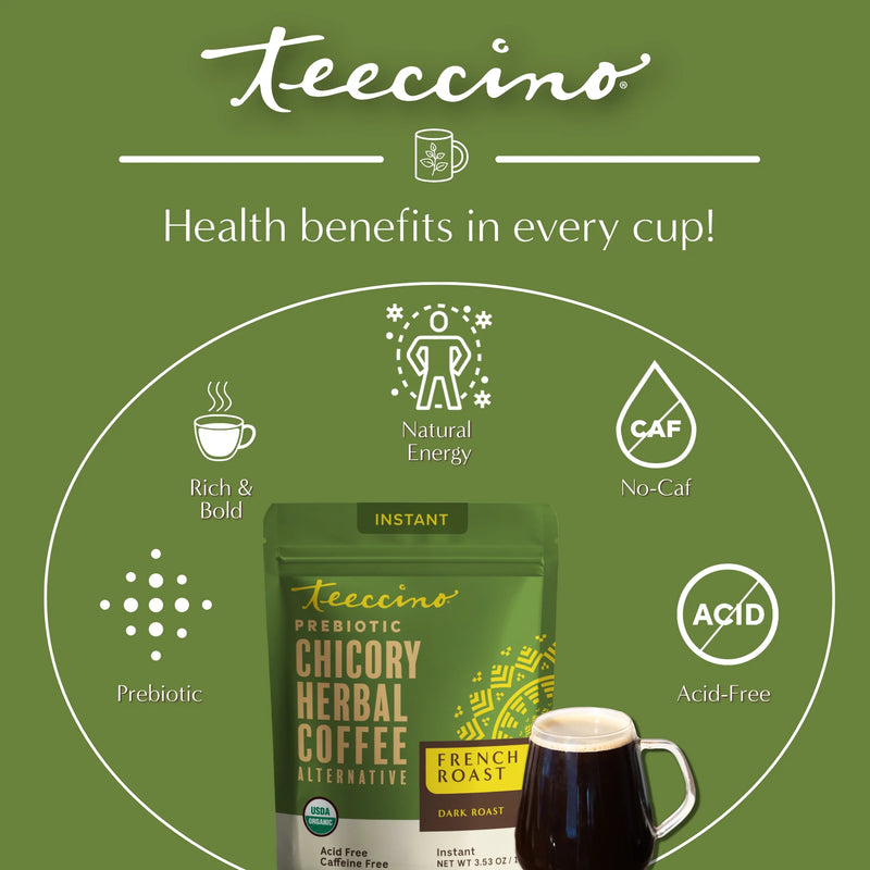 Teeccino Instant French Roast Herbal Coffee Instant Coffee