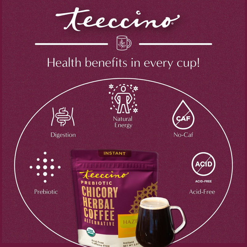 Teeccino Instant Hazelnut Herbal Coffee Instant Coffee