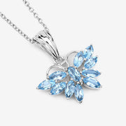 Bids.com 1.76 Carat Genuine Swiss Blue Topaz .925 Sterling Silver Pendant Pendants