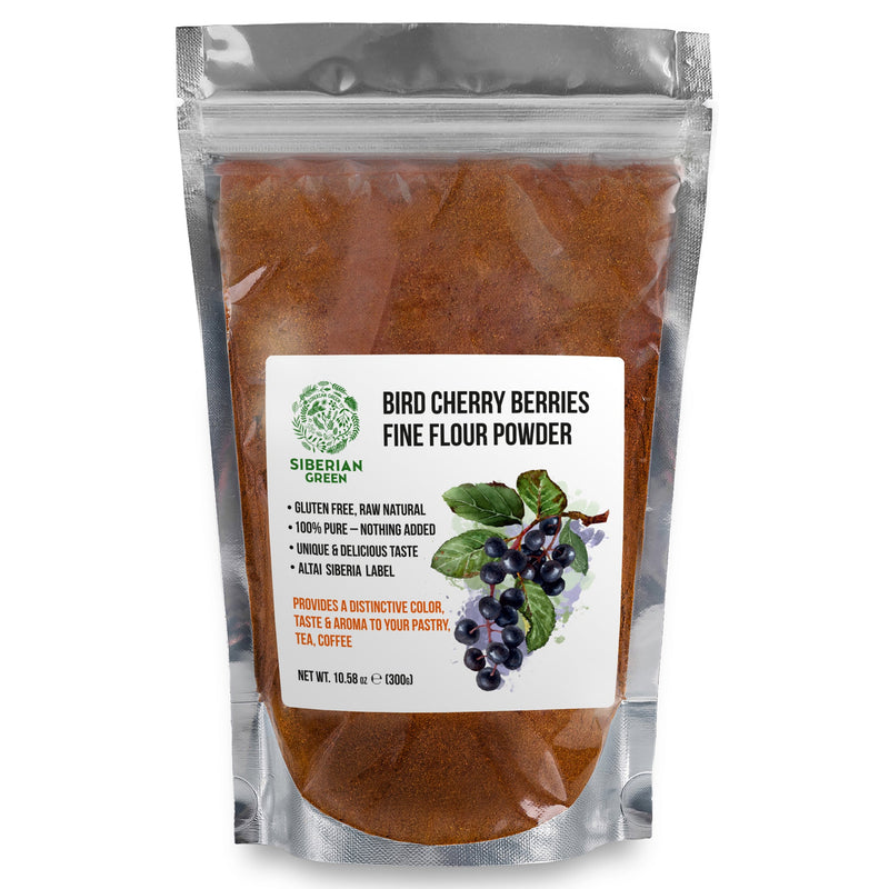 SiberianGreen.com Premium Wild-Harvested Bird Cherry Flour, 300g – Natural & Nutrient-Rich Tea & Infusions
