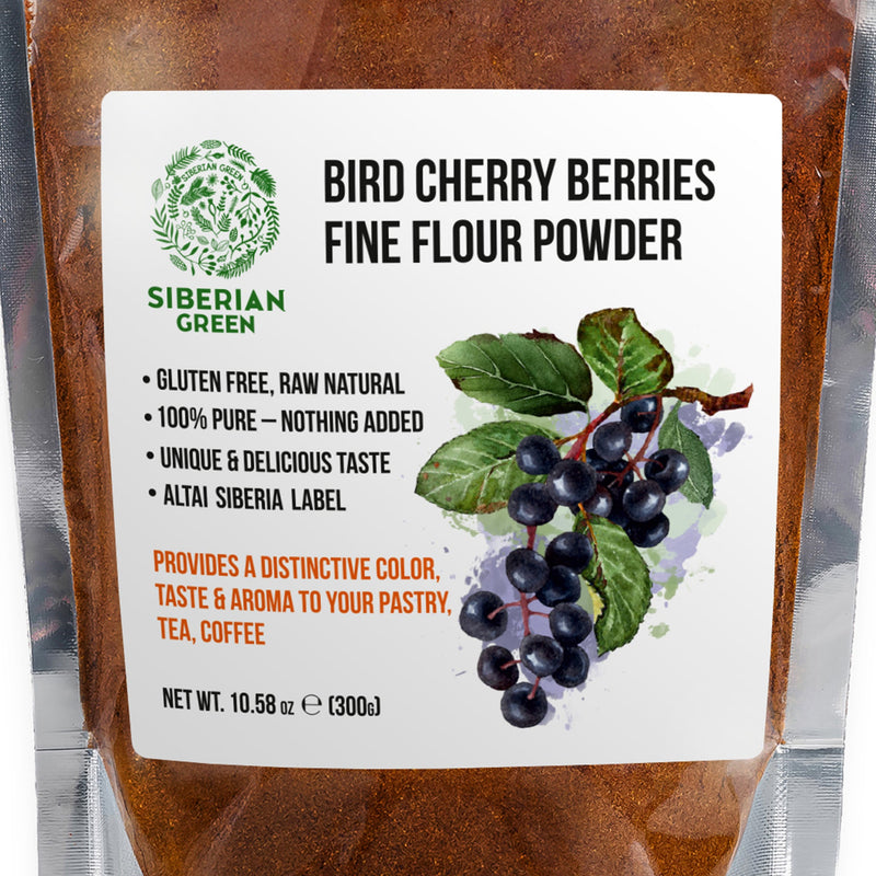 SiberianGreen.com Premium Wild-Harvested Bird Cherry Flour, 300g – Natural & Nutrient-Rich Tea & Infusions