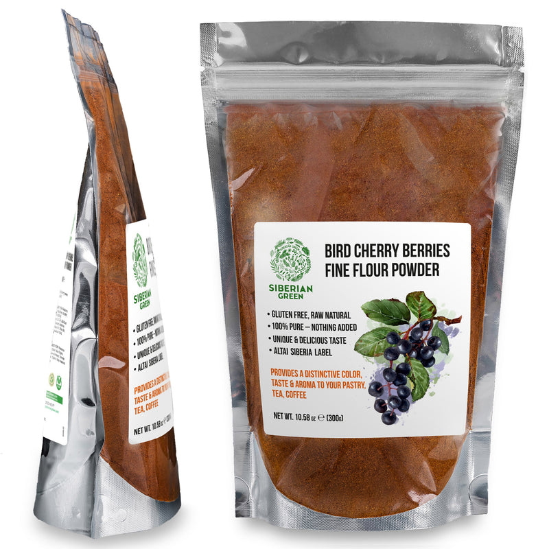 SiberianGreen.com Premium Wild-Harvested Bird Cherry Flour, 300g – Natural & Nutrient-Rich Tea & Infusions