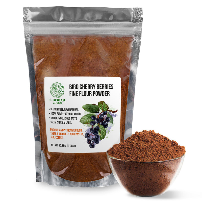 SiberianGreen.com Premium Wild-Harvested Bird Cherry Flour, 300g – Natural & Nutrient-Rich Tea & Infusions