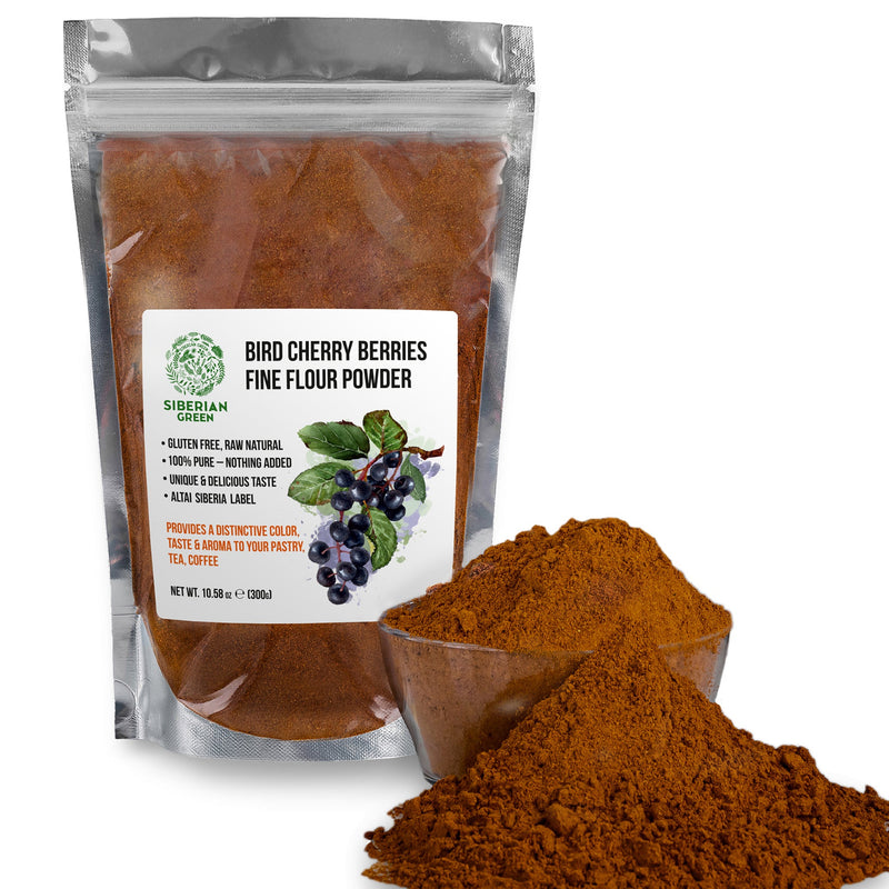 SiberianGreen.com Premium Wild-Harvested Bird Cherry Flour, 300g – Natural & Nutrient-Rich Tea & Infusions