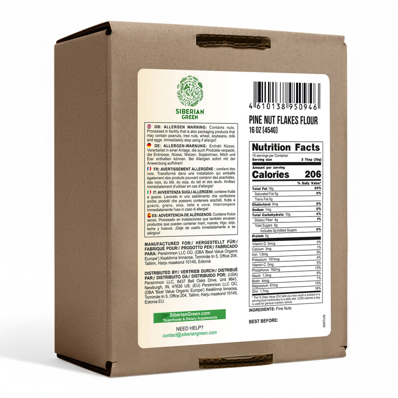 SiberianGreen.com Siberian Pine Nut Flour (Kernel Powder) – 454g / 1 lb Tea & Infusions