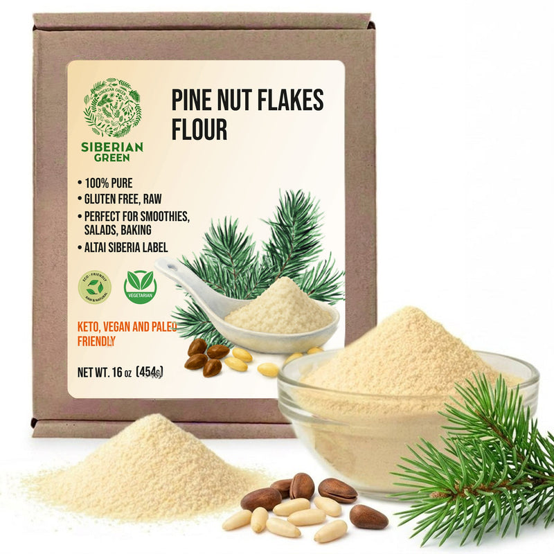 SiberianGreen.com Siberian Pine Nut Flour (Kernel Powder) – 454g / 1 lb Tea & Infusions