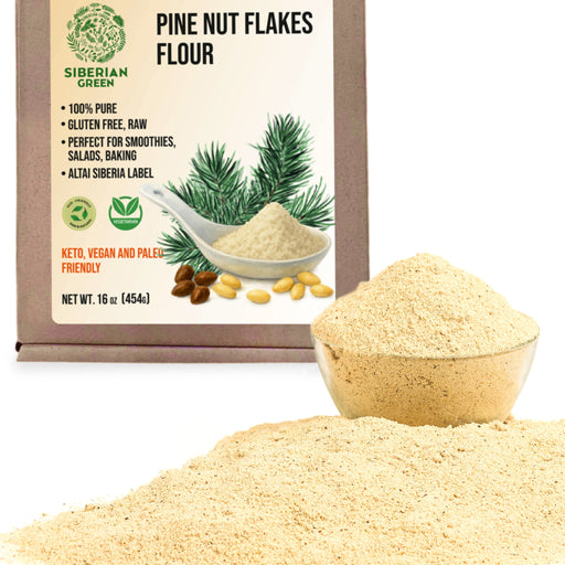 SiberianGreen.com Siberian Pine Nut Flour (Kernel Powder) – 454g / 1 lb Tea & Infusions