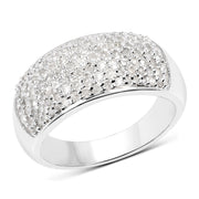 Bids.com 0.96 Carat Genuine White Diamond .925 Sterling Silver Ring Rings