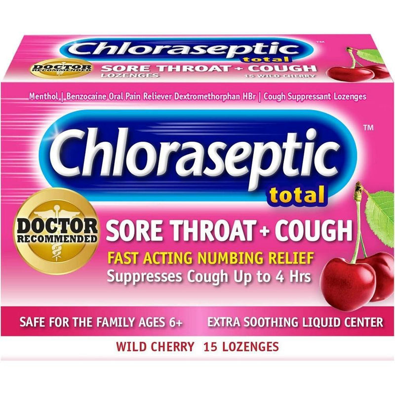 Chloraseptic Chloraseptic Total Sore Throat + Cough Lozenges, Wild Cherry Health & Beauty