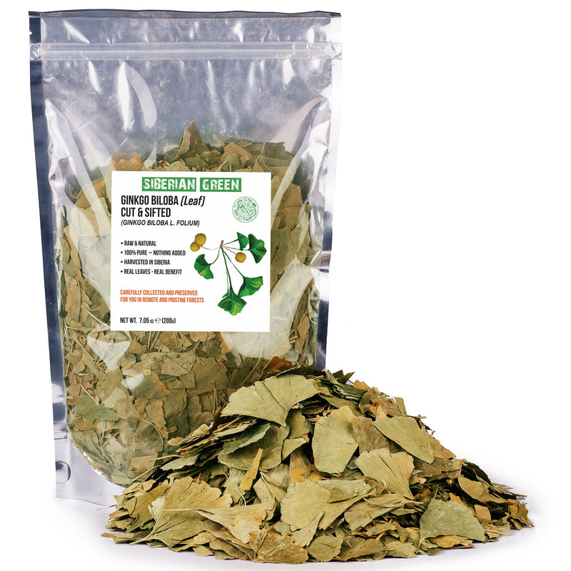 SiberianGreen.com Organic Ginkgo Leaf Tea – 200g Premium Ginkgo Biloba Leaves with Sea Buckthorn Tea & Infusions