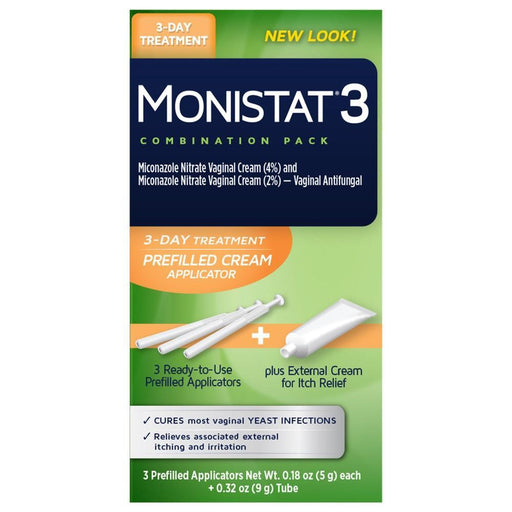 Monistat Monistat 3-Dose Yeast Infection Treatment 3 Prefilled Applicators & External Itch Cream - 0.84oz Personal Care