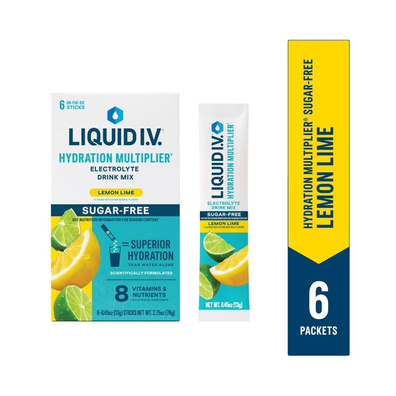 Liquid I.V. Liquid I.V.  Sugar -Free Hydration Multiplier  Lemon Lime 6Ct Beverages