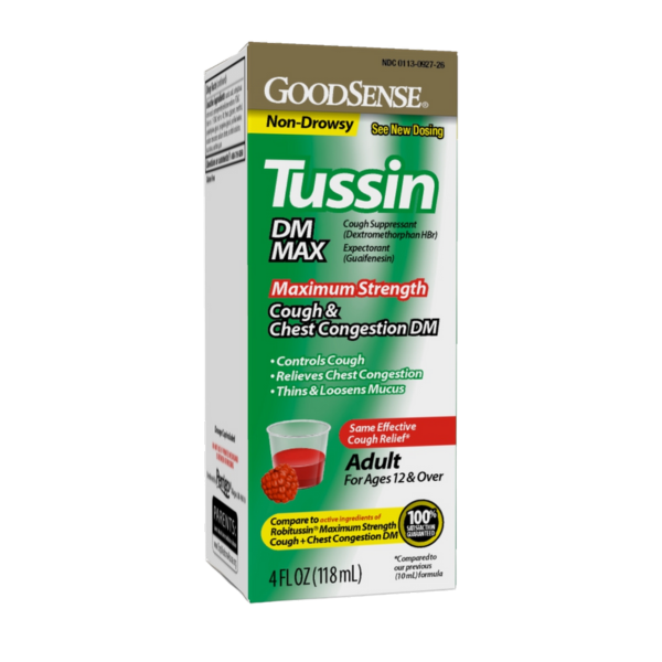 Good Sense Good Sense Tussin Dm Max 4OZ 1CT Baseball & Softball Chest Protectors Light Gray