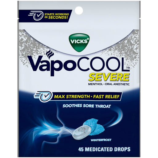 Vicks Vicks® VapoCool™ Severe Max Strength Medicated Drops – Winterfrost (45ct) Health & Beauty