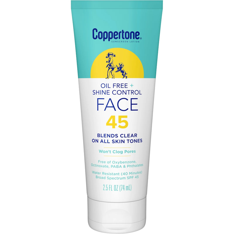 Coppertone Coppertone INPROGRESS... Sunscreen Lotion, Oil Free + Shine Control, Face, SPF 45, 2.5 Fl Oz (74 Ml) Lotion & Moisturizer