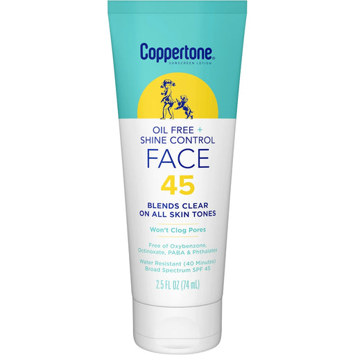 Coppertone Coppertone INPROGRESS... Sunscreen Lotion, Oil Free + Shine Control, Face, SPF 45, 2.5 Fl Oz (74 Ml) Lotion & Moisturizer