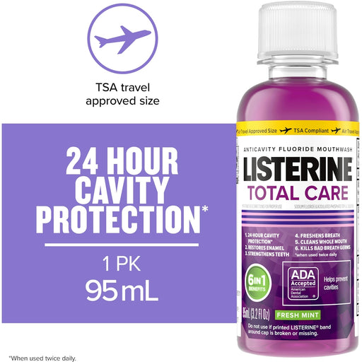 Listerine Listerine Total Care Anticavity Fluoride Travel Mouthwash Fresh Mint 95 mL Mouthwash