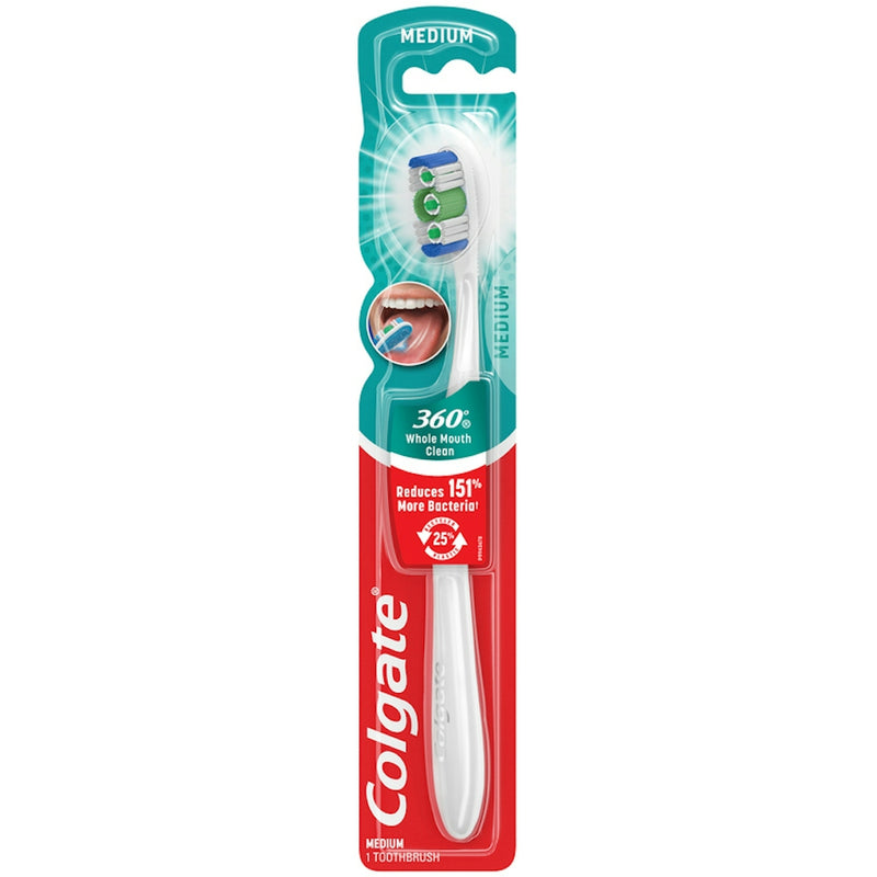 Colgate Colgate 360 Degrees, Toothbrush, Whole Mouth Clean, Medium Toothbrushes