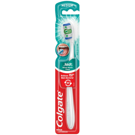 Colgate Colgate 360 Degrees, Toothbrush, Whole Mouth Clean, Medium Toothbrushes