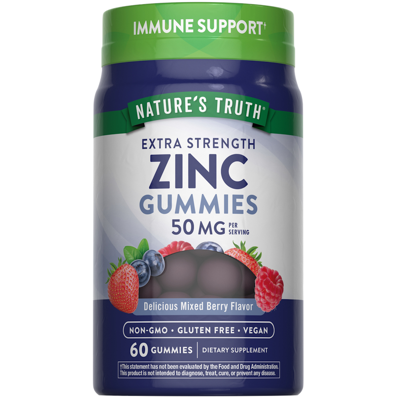 Nature's Truth Nature's Truth Zinc, Extra Strength, 50 Mg, Gummies, Natural Mixed Berry Flavor Vitamins & Supplements