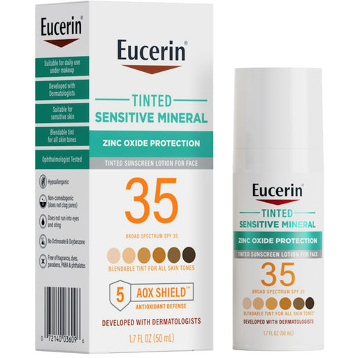 Eucerin Eucerin Sensitive Mineral Sunscreen Tinted Face Lotion - SPF 35 - 1.7 Fl Oz Sunscreen