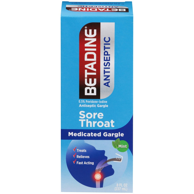 Betadine Betadine® Medicated Gargle – Sore Throat Relief – Mint Flavor (8 fl oz) Health & Beauty Dodger Blue