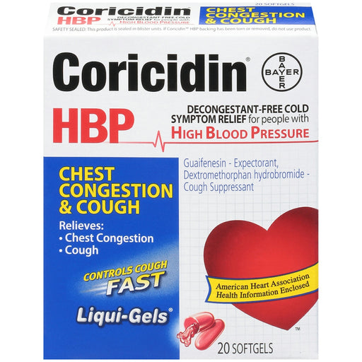 Coricidin Coricidin HBP Chest Congestion & Cough Liquid Soft Gels Health & Beauty