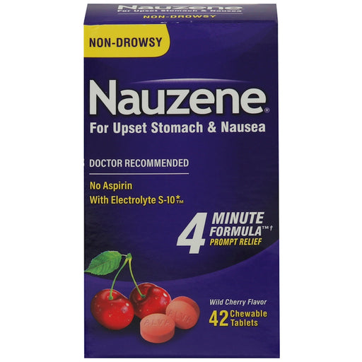 Nauzene Nauzene Wild Cherry Flavor Non-Drowsy For Upset Stomach & Nausea Chewable Tablets Health & Beauty