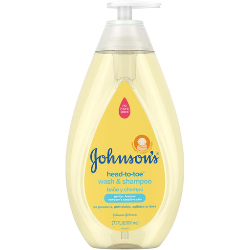 Johnson's Johnson's Head-To-Toe Gentle Tear-Free Baby & Newborn Wash & Shampoo, 27.1 Fl Oz Shampoo