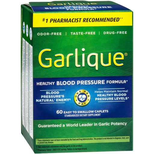 Garlique Garlique Healthy Blood Pressure Formula - Odor-Free Garlic, 60 Caplets Vitamins & Supplements