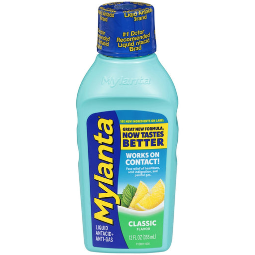 Mylanta Mylanta Antacid + Anti Gas, Liquid, Classic Flavor 12 Fl Oz Health & Beauty
