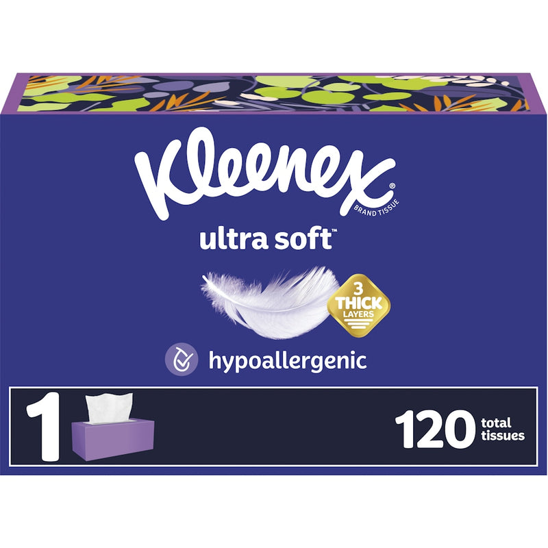 Kleenex Kleenex Ultra Soft Facial Tissues Flat Box 3 Ply Facial Tissues Dark Slate Blue