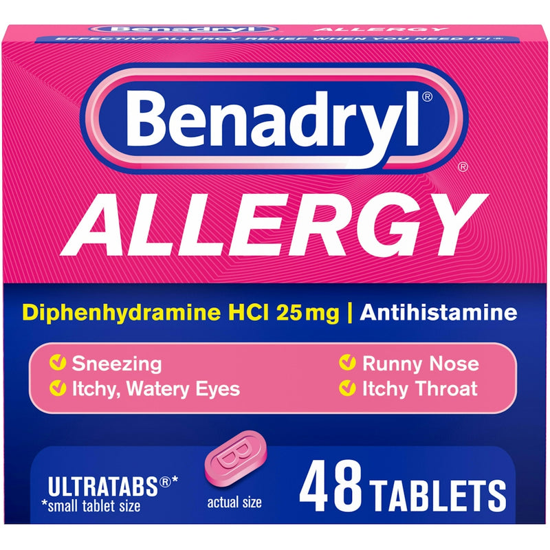 Benadryl Benadryl  Tablets 25Mg Allergy 48Ea Health & Beauty
