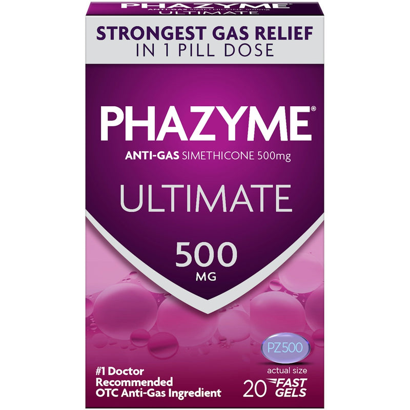 Phazyme Phazyme Ultimate Gas & Bloating Relief, Works In Minutes, 20 Fast Gels Medicine & Drugs