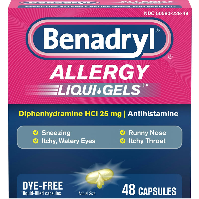 Benadryl Benadryl Allergy, Dye Free, 25 Mg, Capsules Health & Beauty