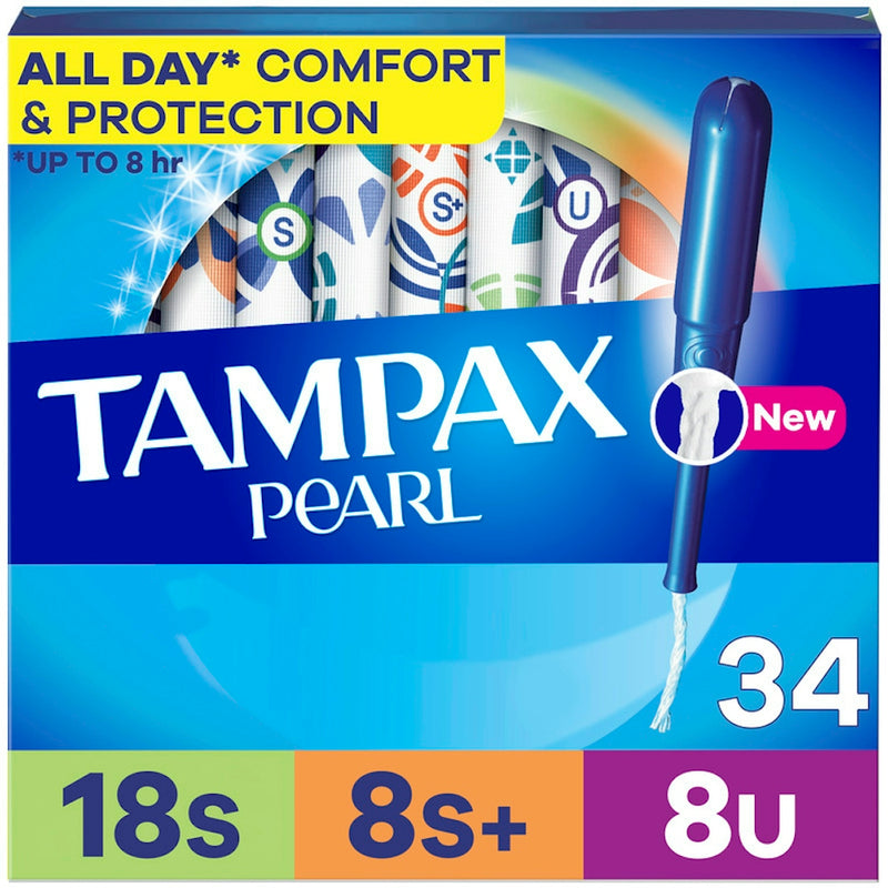 Tampax Tampax Pearl Triple Pack With Super/Super Plus/Ultra Absorbency Unscented Plastic Tampons - 34ct Tampons