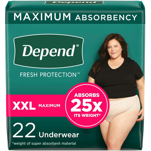 Depend Depend FIT-FLEX Incontinence Underwear For Women - Maximum Absorbency - Blush Underwear
