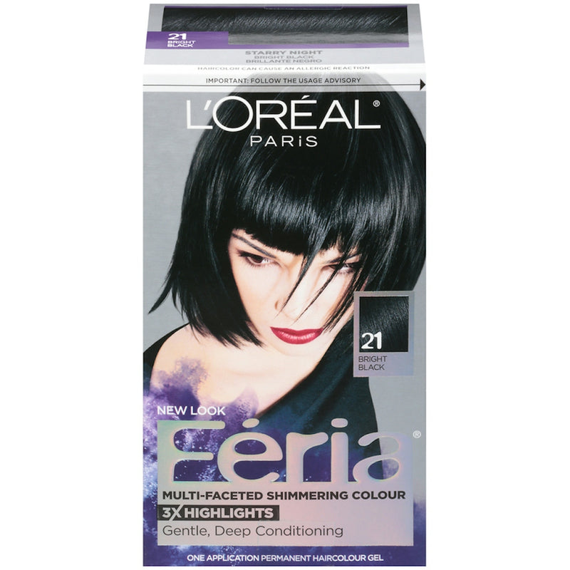 Feria Feria L'Oreal Paris Permanent Haircolour Gel Bright Black 21 Cooler Hair Color