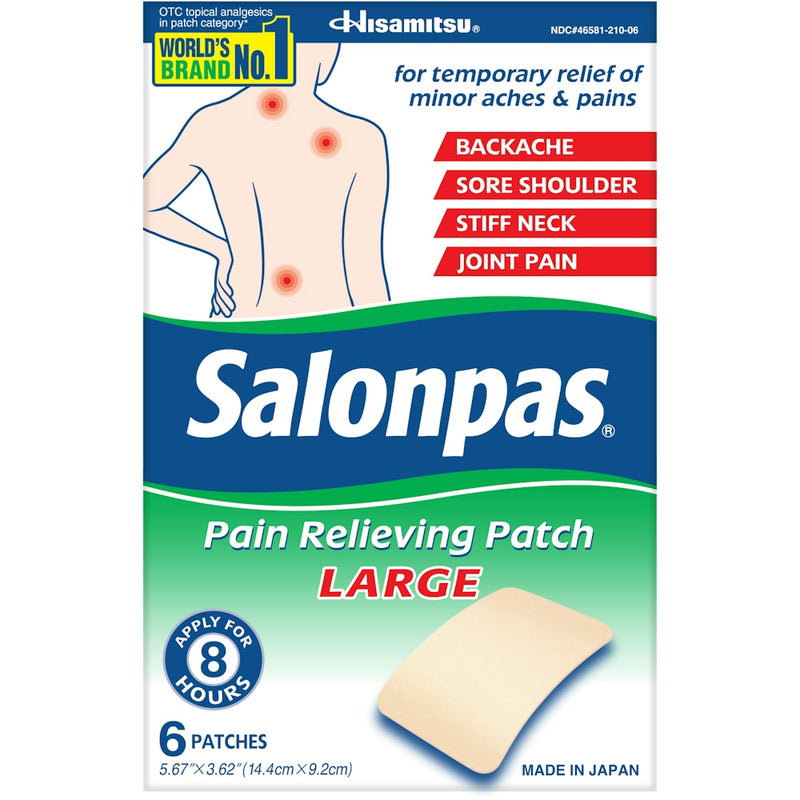 Salonpas Salonpas® Large Pain Relieving Patches - 6 Count - Targeted Relief for Back & Shoulders Hot & Cold Therapies