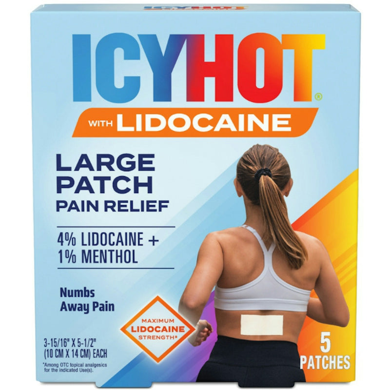 Icy Hot Icy Hot Max Lidocaine 4% And Menthol 1% Pain Relief Patch 5 ct Health & Beauty
