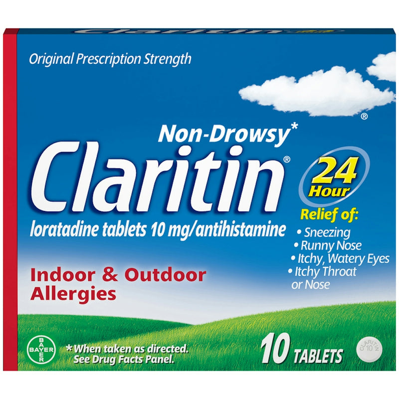 Claritin Claritin Indoor & Outdoor Allergies, Non-Drowsy, 24 Hour, Original Prescription Strength, 10 Mg, Tablets Health & Beauty