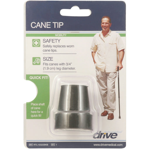 Drive Medical Drive Medical Replacement Cane Tip – 3/4 Inch Diameter, Black Canes & Walking Sticks
