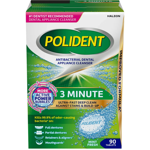 Polident Polident 3 Minute Antibacterial Dental Appliance Cleanser Tablets Dentures