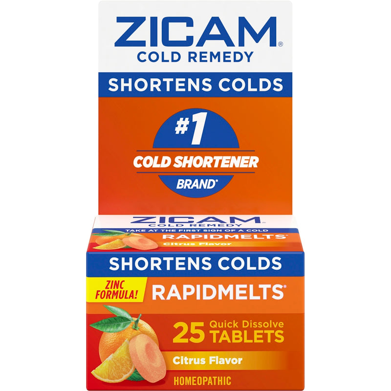 Zicam Zicam Zinc Cold Remedy Rapid Melts Quick Dissolve Tablets Citrus Flavor 25ct Health & Beauty